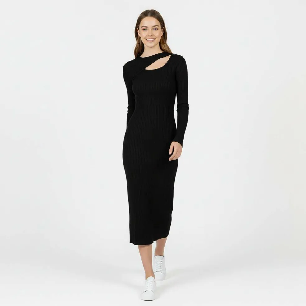Slash Midi Dress