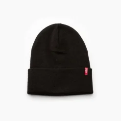 Slouchy Red Tab Beanie
