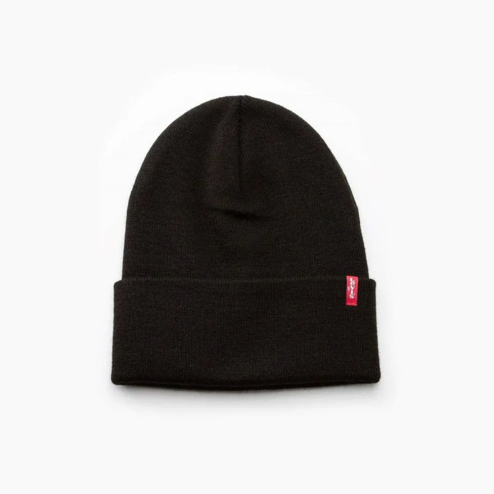 Slouchy Red Tab Beanie