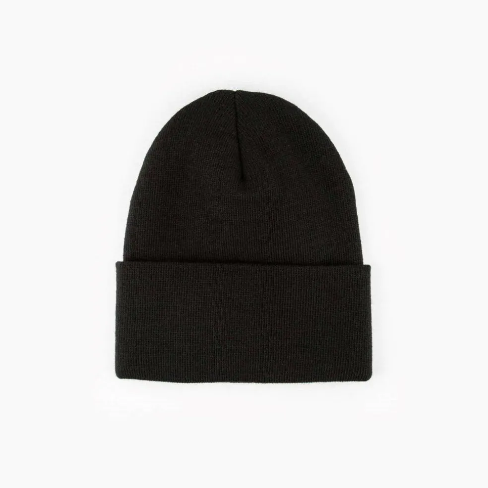 Slouchy Red Tab Beanie