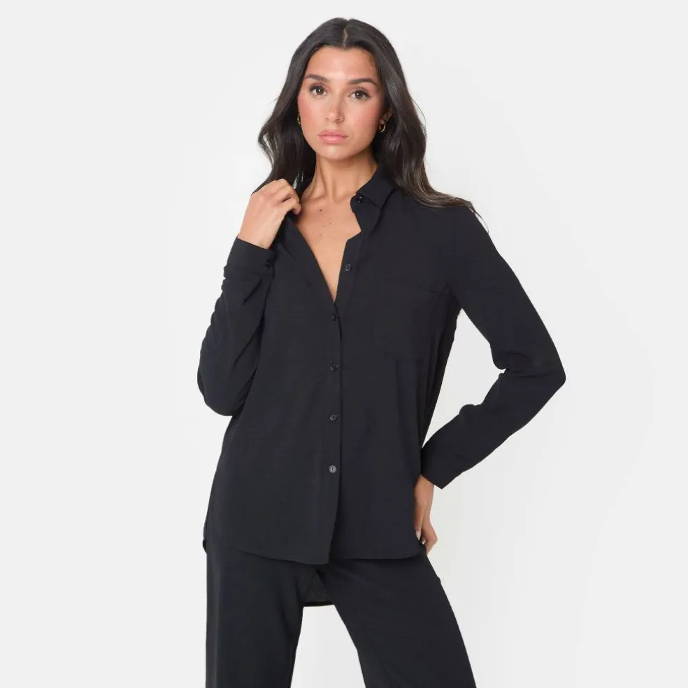 Soft Crepe Long Sleeve Shirt