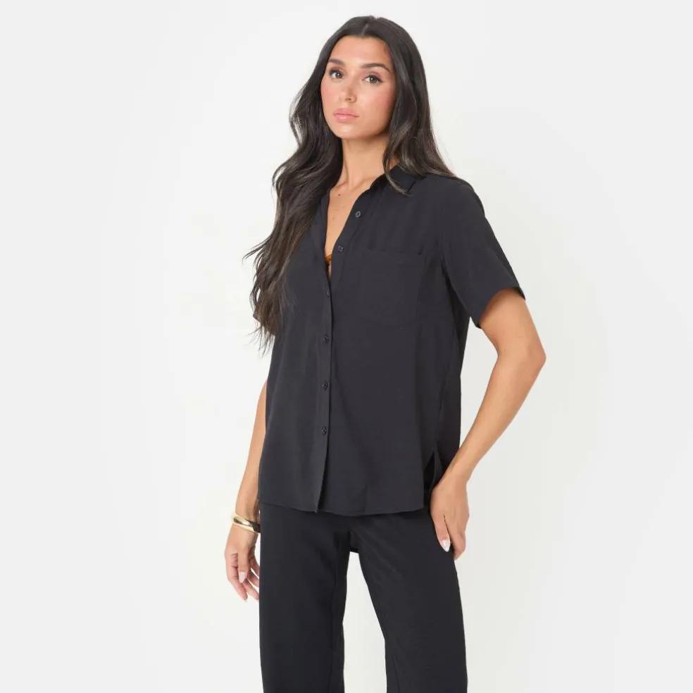 Soft Crepe Short Sleeve Shirt
