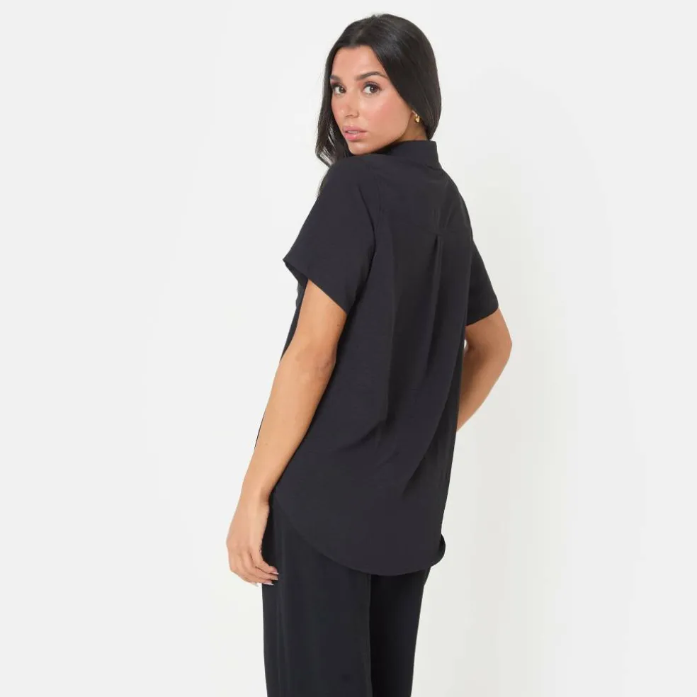 Soft Crepe Short Sleeve Shirt