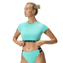 Solid Logo Elastic Crop Top