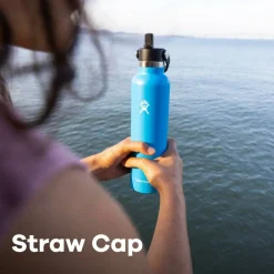 Standard Mouth Water Bottle 621 ml (21 oz) with Flex Straw Cap