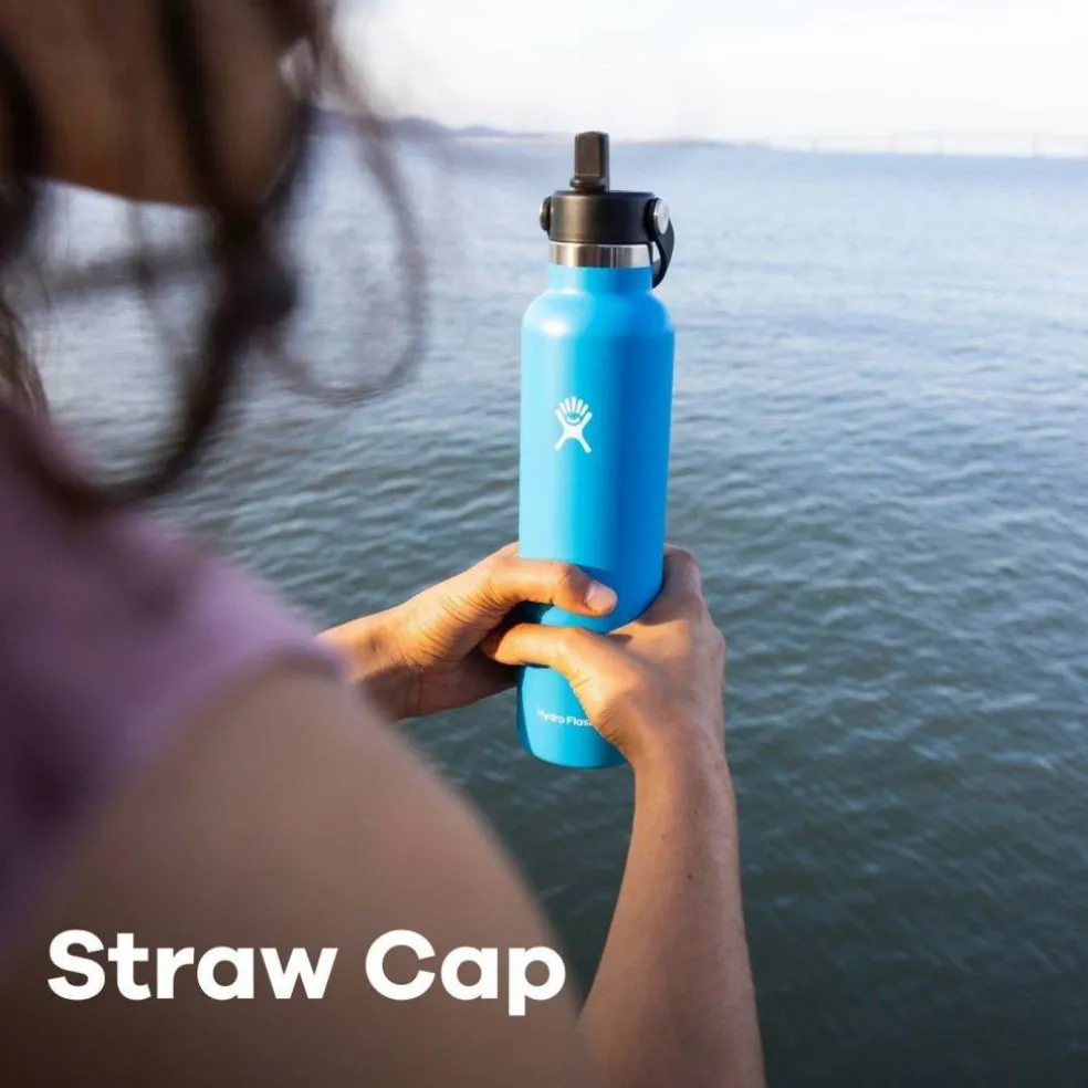 Standard Mouth Water Bottle 621 ml (21 oz) with Flex Straw Cap