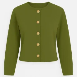 Statement Button Ribbed Cardigan