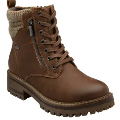 Stefani Brown Zip-Up Ankle Boots