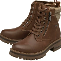 Stefani Brown Zip-Up Ankle Boots