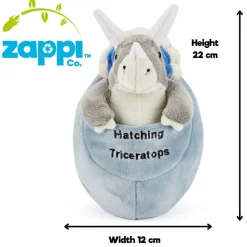 Team Zappi Co Triceratops Hatching Soft Toy 22 cm