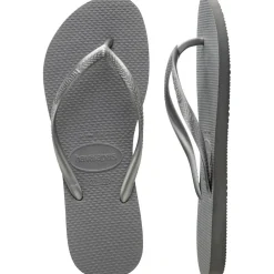 Unisex Kids Slim Steel Grey Flip Flops