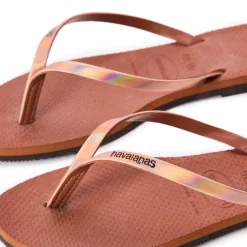Unisex Kids You Metallic Rust Flip Flops