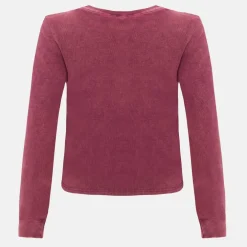Washed Ribbed Long Sleeve Top
