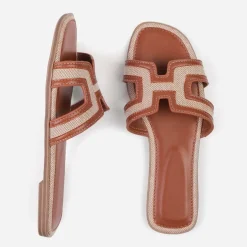 Wheres Cut Out Strap Detail Flat Sandals