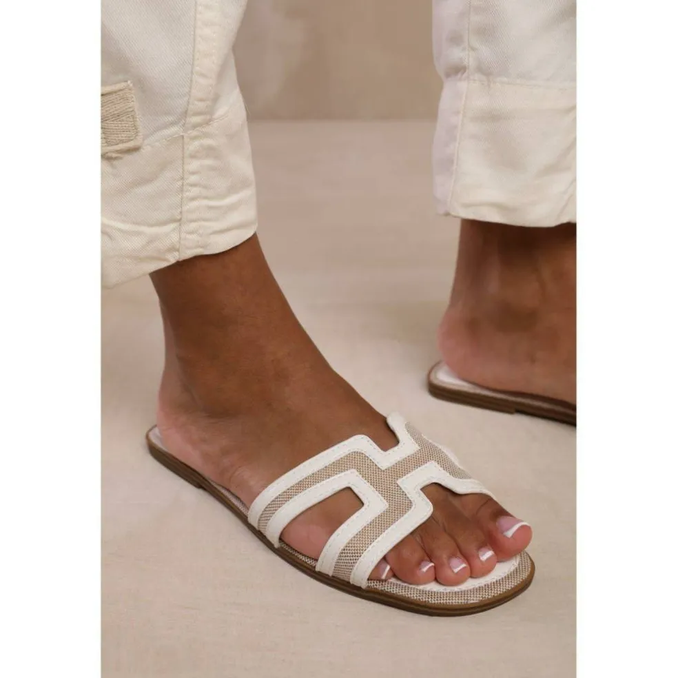 Wheres Cut Out Strap Detail Flat Sandals