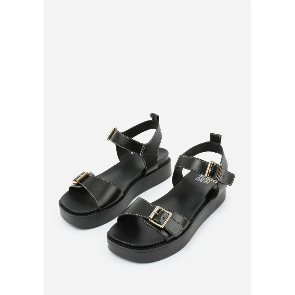 Where’s Double Buckle Strap Platform Sandals
