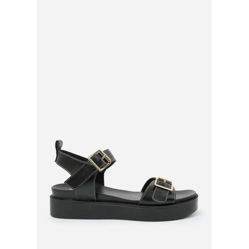 Where’s Double Buckle Strap Platform Sandals