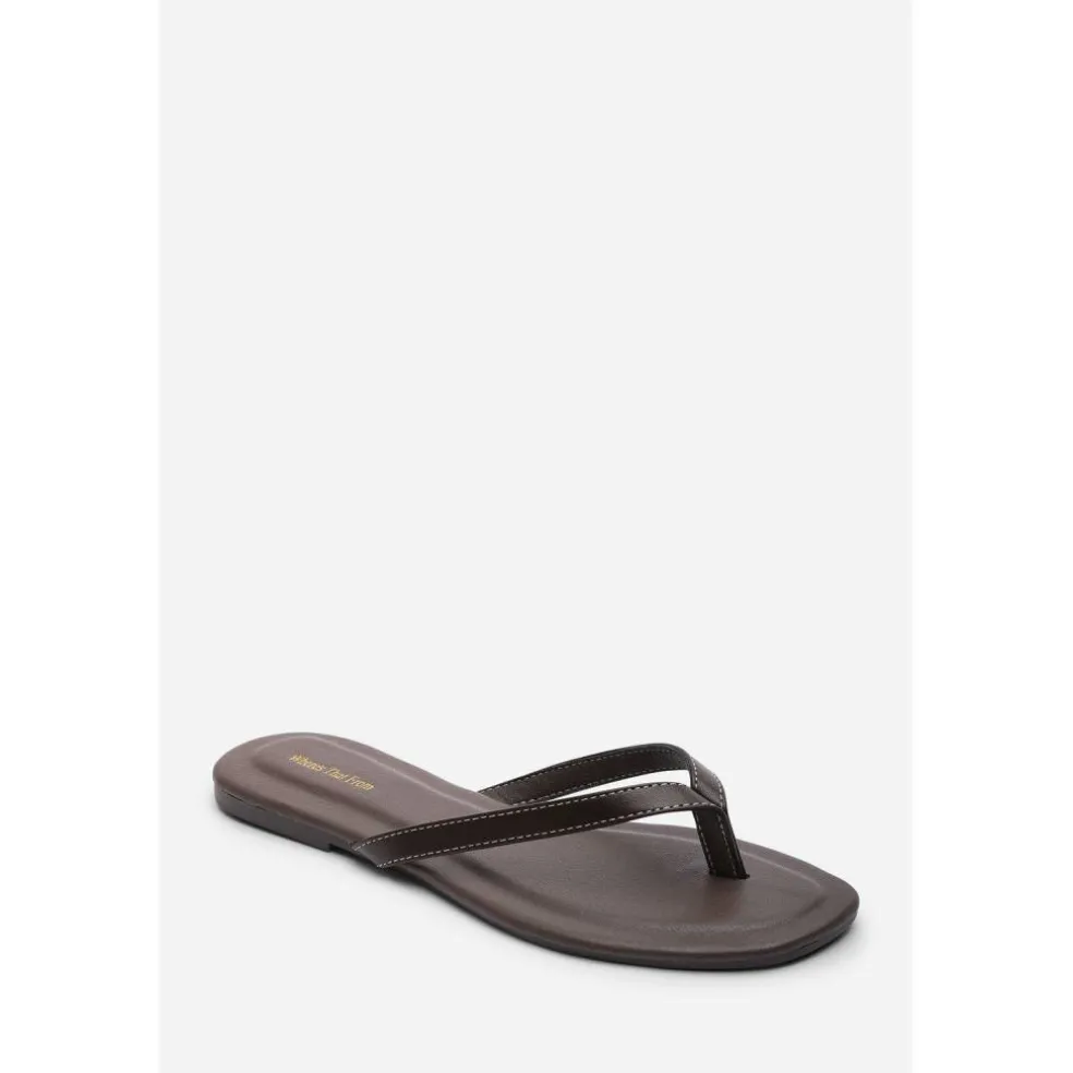 Where’s Flip Flop Sandal with Contrast Stitch Detail