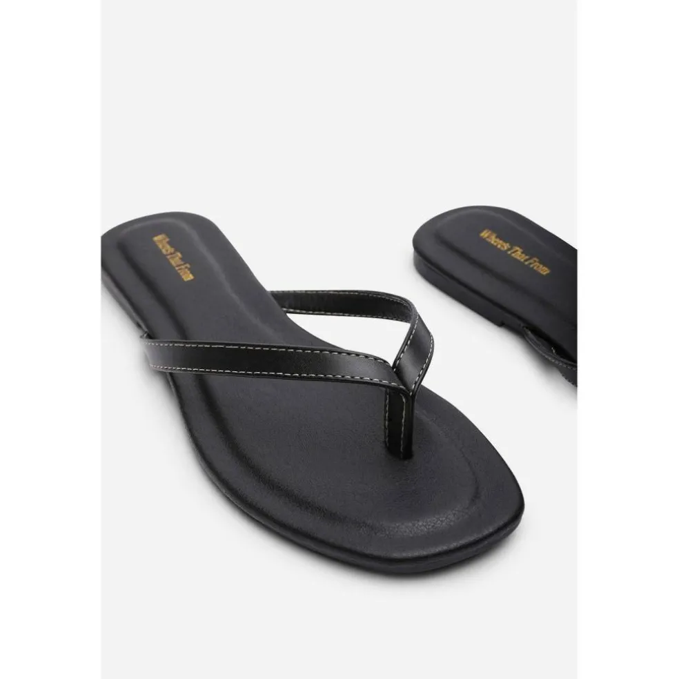 Where’s Flip Flop Sandal with Contrast Stitch Detail