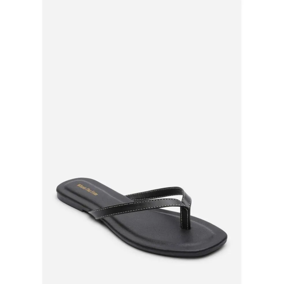 Where’s Flip Flop Sandal with Contrast Stitch Detail