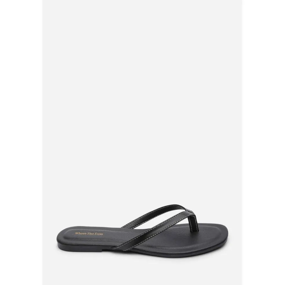 Where’s Flip Flop Sandal with Contrast Stitch Detail