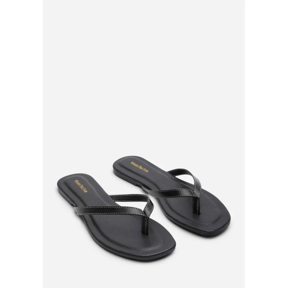Where’s Flip Flop Sandal with Contrast Stitch Detail