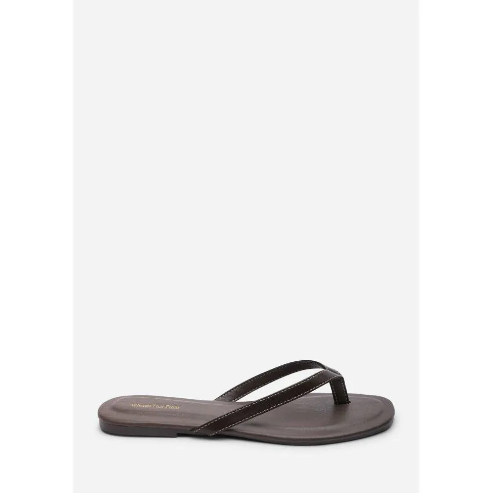 Where’s Flip Flop Sandal with Contrast Stitch Detail