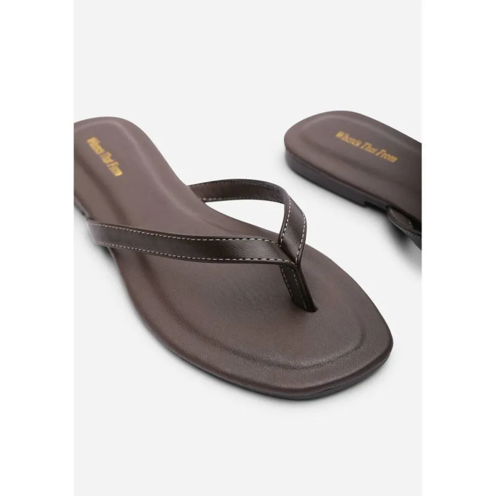 Where’s Flip Flop Sandal with Contrast Stitch Detail