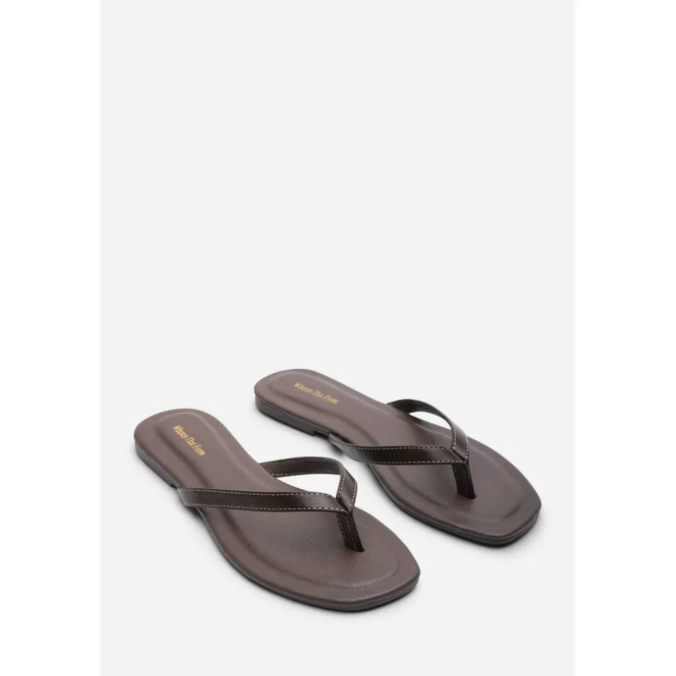 Where’s Flip Flop Sandal with Contrast Stitch Detail