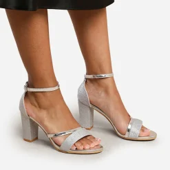 Where¿s Glitter Perla Mid Block Heel Sandals Ladies