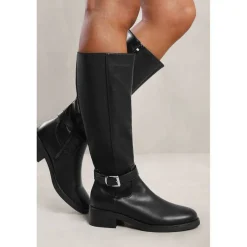 Wheres Knee High Riding Boots With Side Buckle Strap