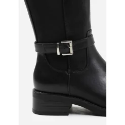 Wheres Knee High Riding Boots With Side Buckle Strap