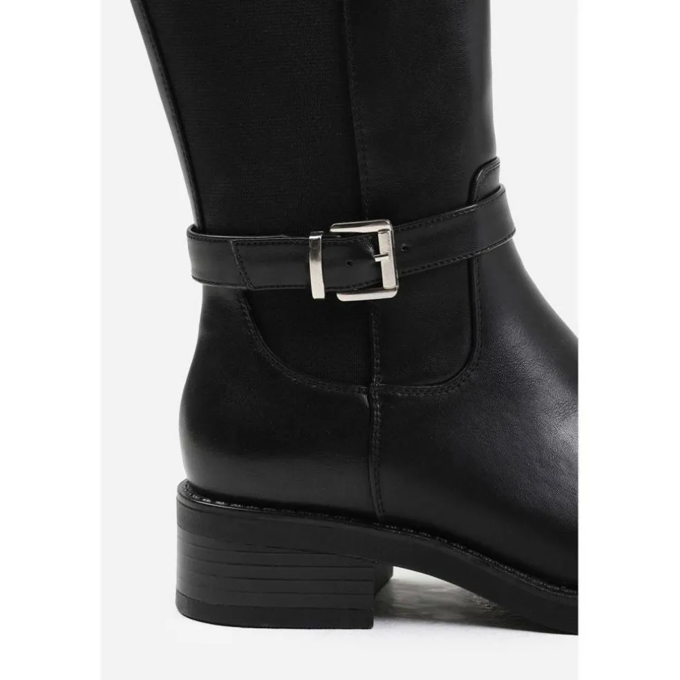 Wheres Knee High Riding Boots With Side Buckle Strap
