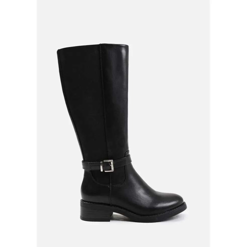 Wheres Knee High Riding Boots With Side Buckle Strap