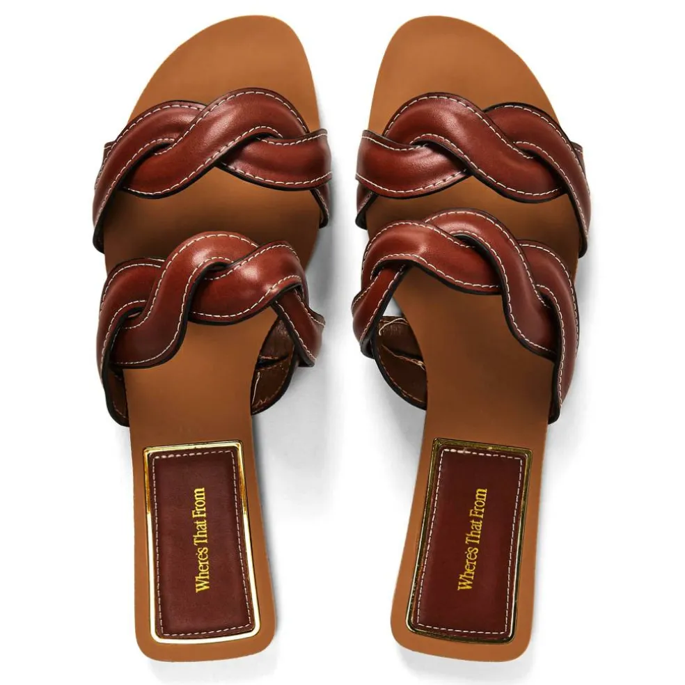 Where’s Two Strap Braided Slip on Sandals