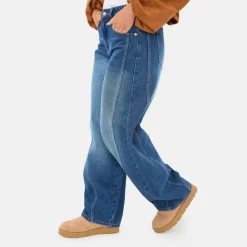 Women's Barrel Jean High Waisted Full Length Cotton Jeans