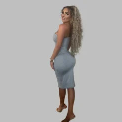 Women's Boobtube Midi Bodycon Dress