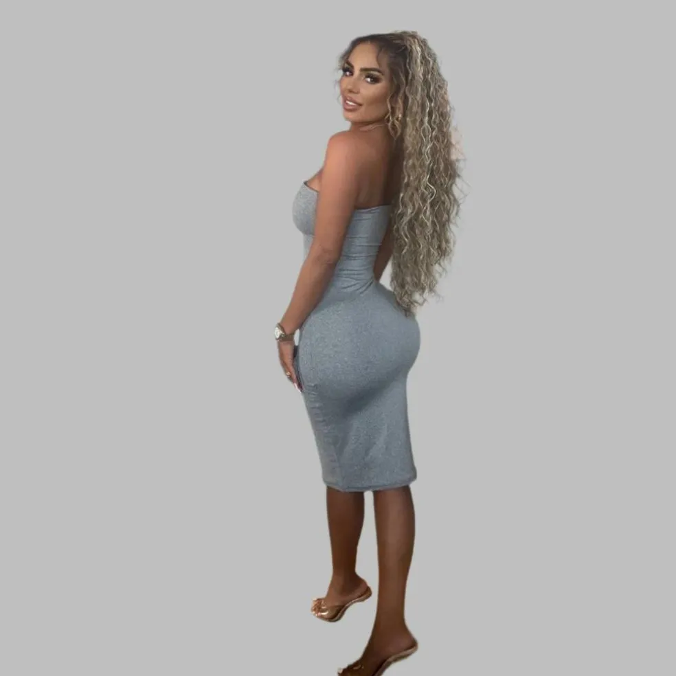 Women's Boobtube Midi Bodycon Dress