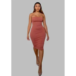 Women's Boobtube Midi Bodycon Dress