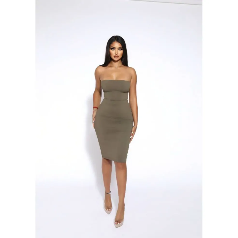Women's Boobtube Midi Bodycon Dress