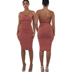 Women's Boobtube Midi Bodycon Dress