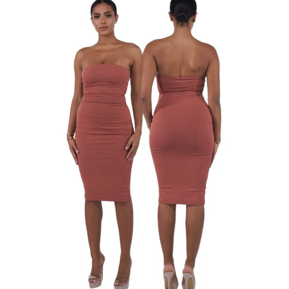 Women's Boobtube Midi Bodycon Dress