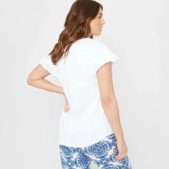 Women's Broderie Pyjama Short-Sleeve Top