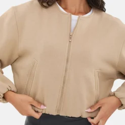 Women's Bubble Hem Long Sleeve Bomber Jacket