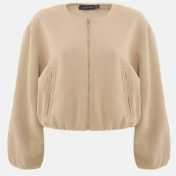 Women's Bubble Hem Long Sleeve Bomber Jacket