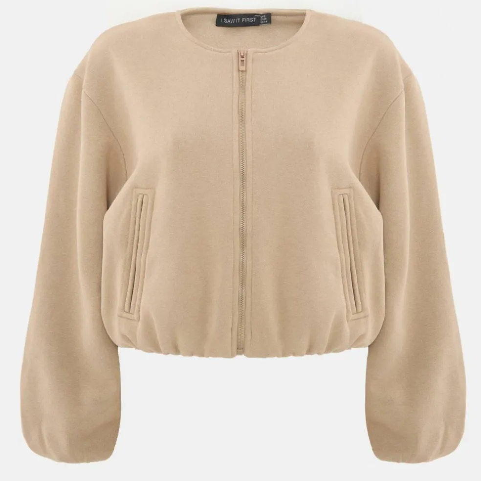 Women's Bubble Hem Long Sleeve Bomber Jacket