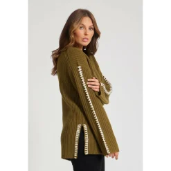 Women's BY Contrast Stitch Crew Neck Jumper