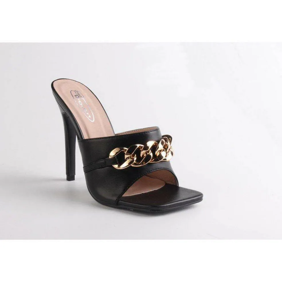 Women's Chain Detail Flat Sandal