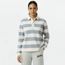 Women's Cotton Polo Neck Long Sleeve Oversized Fit T-Shirt