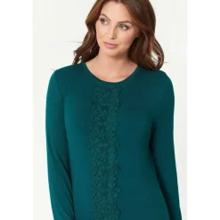 Women's Crochet Trim Long-Sleeve T-Shirt